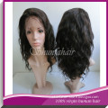 human hair material hair wig deep wave,beauty virgin brazilian hair women toupee,mono top half hand made wigs